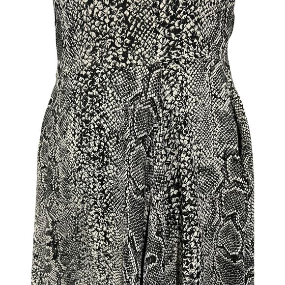 Vintage 90s Y2K Mini Dress Snakeskin Print Fit Flare Spaghetti Straps Women’s S - Picture 6 of 10